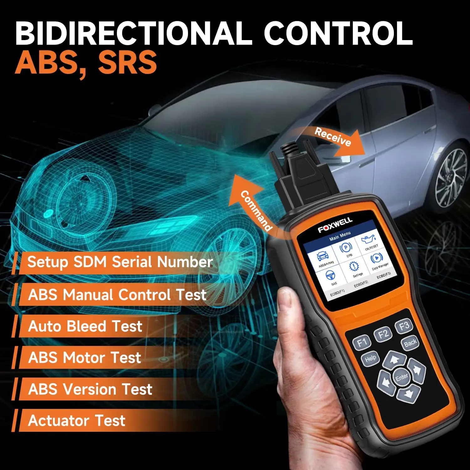 FOXWELL NT630 Plus OBD2 Scanner ABS SRS Code Reader Automotive OBD II Airbag Diagnostic ABS Brake Bleeding Diagnostic Scan Tool