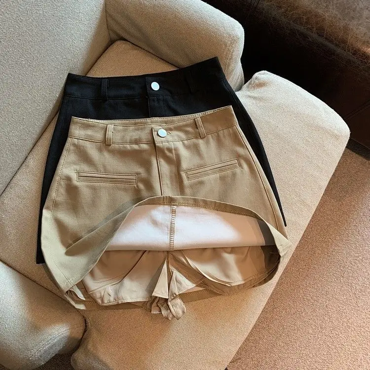 High waist thin loose hot girl skirt female summer retro tooling short  bag hip A-line skirt  Casual  Solid  Straight new design top quality pure cow cowhide leather belts copper buckle belt for women retro female accessories jeans fco227