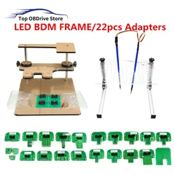 Latest LED BDM Frame With 22PCS Adapters Full Set For Kess Ktag Fgtech OBDII ECU Progammer Chip Tuning ECU Open Tool bdm table
