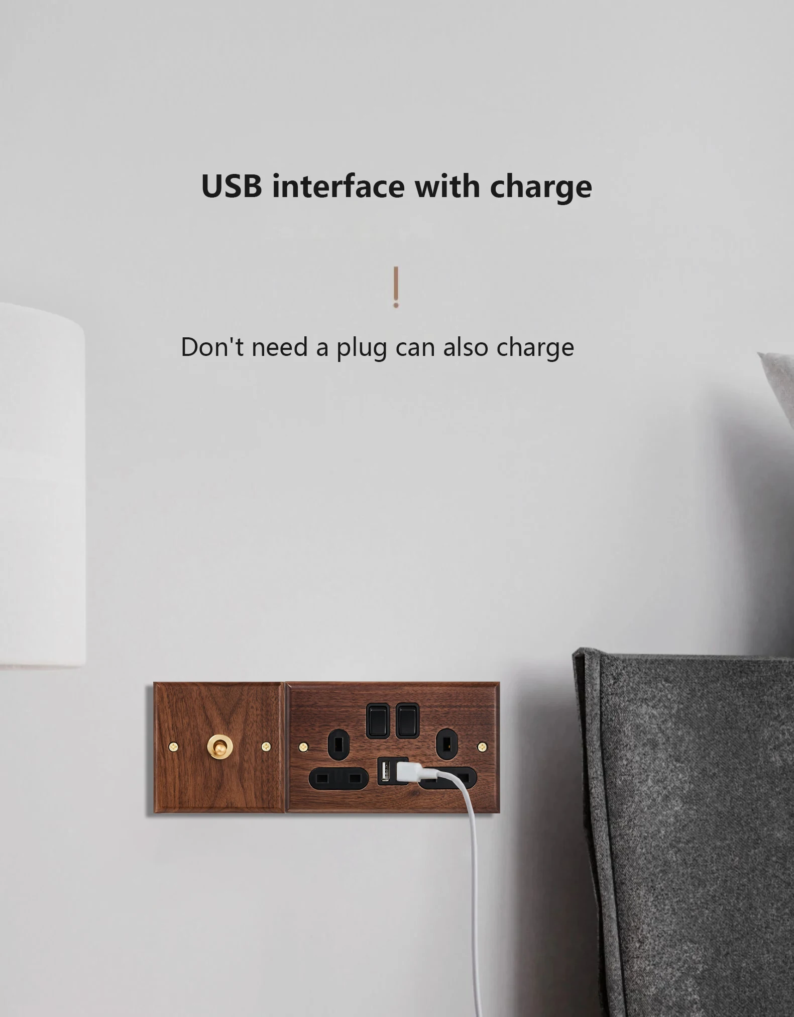 natural grain black walnut switch plate