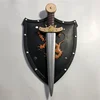2pcs/Set Halloween Prop Lion Shield Cosplay Golden Sword PU Weapon Movie Game Anime Cos Kids Role Play Gift 1