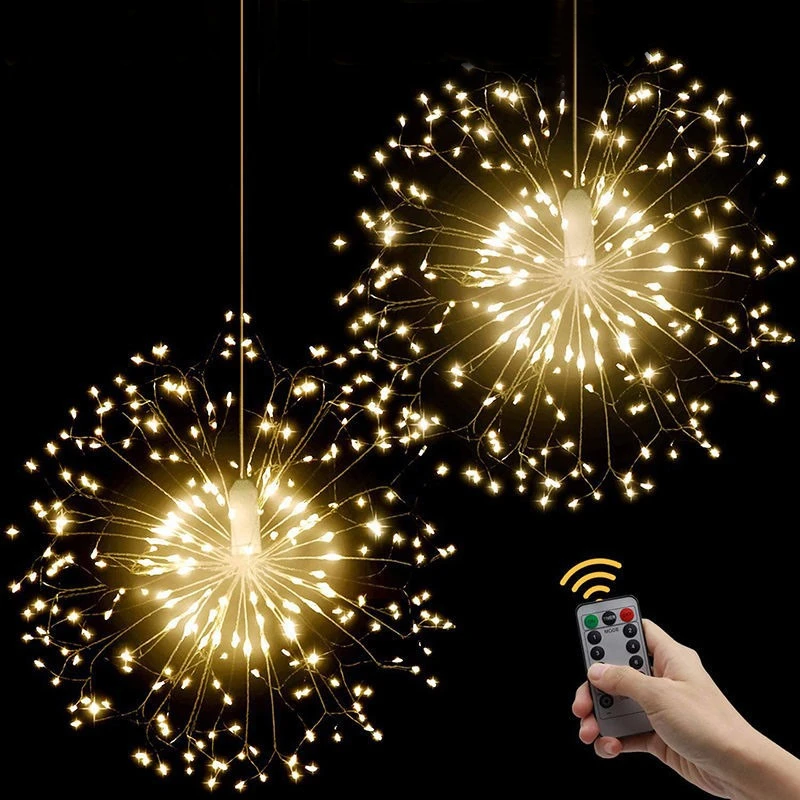 Solar Smoke Lamp LED Explosion Lamp Room Sky Star Decorated Copper Wire Lamp String Outdoor Courtyard Hanging 40branch 120Lamp indoor solar lights