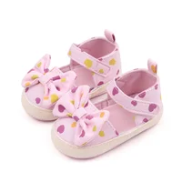 Baby Shoes Girl Spring and Summer Sandal First Step Shoes 6 to 12 Month Baby Girl Toddler Shoes Dots and Bowknot 5