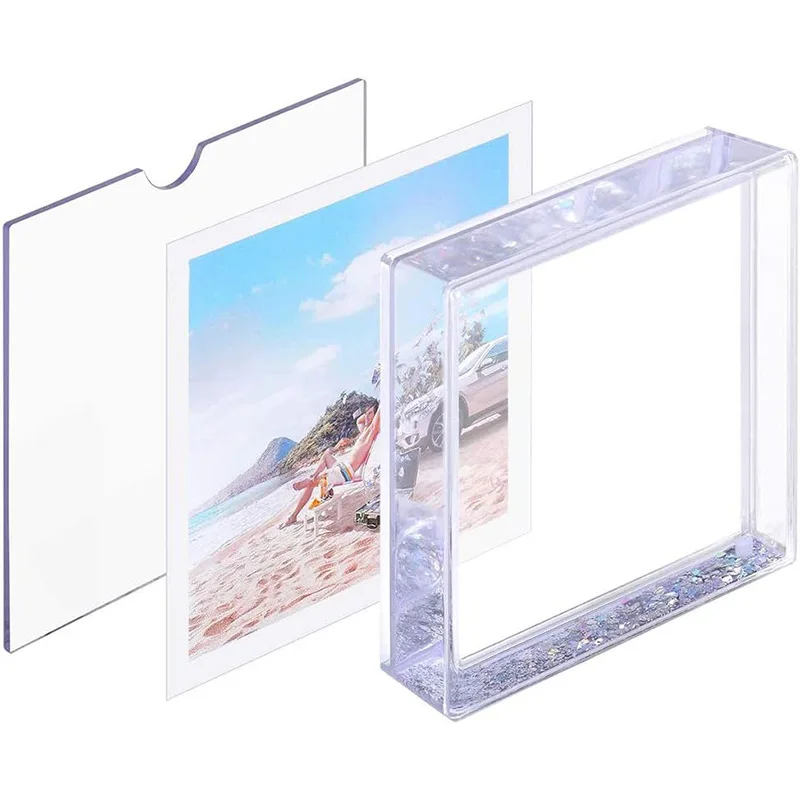 Sublimation Blank Plastic Snowflake Picture Frame Heat Transfer Liquid Picture Frame Aluminum Sheet Printing Christmas Gift photo frame