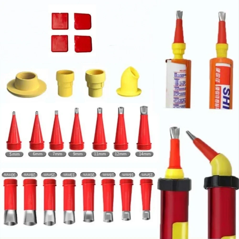 فوهة مسدس الغراء من الفولاذ المقاوم للصدأ ، بدلة قضيب مع قاعدة ، فوهة رش مانعة للتسرب لأبواب المطبخ والحمام وفجوة النوافذ