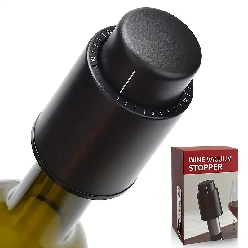 Wine Stopper Vacuum Pump Wine Saver Cap Stopper Date Scale Record Retain Preserver For Wine Bottles Corkscrew Kitchen Automatic Keep Fresh