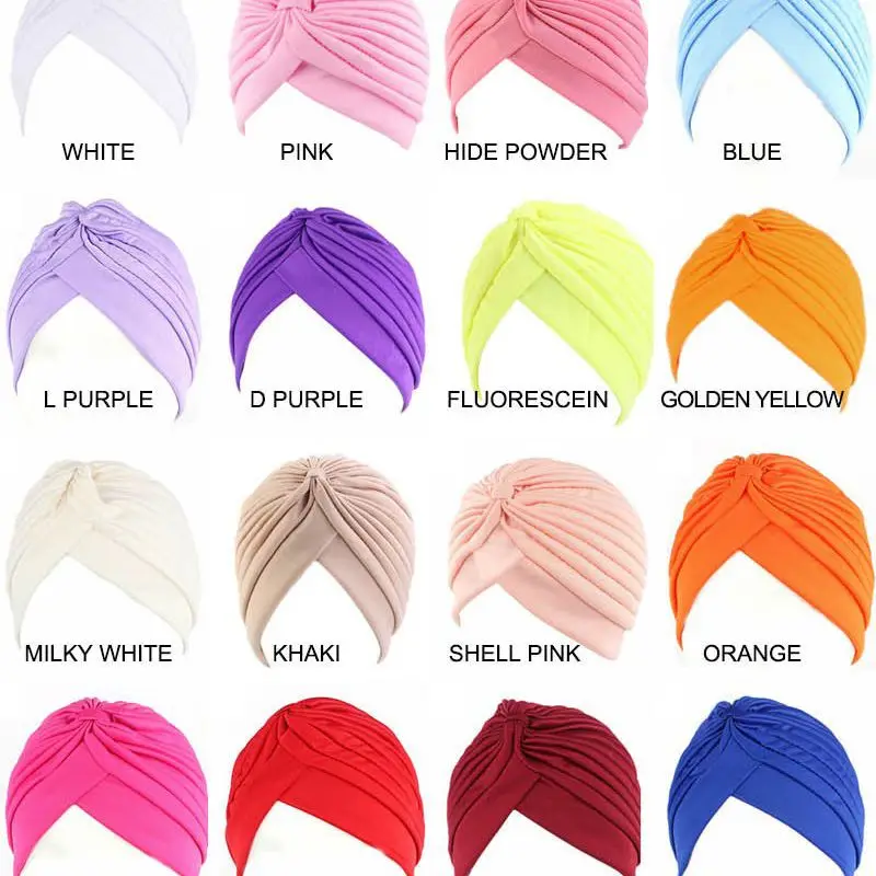 Muslim Women Turban Cross Ruffle Hijab Bonnet India Headscard Hair Loss Chemo Caps Ladies Pure Head Wrap Beanie Headwear bohemian headdress forehead hair accessories ancient style chain diamond dunhuang india ornament