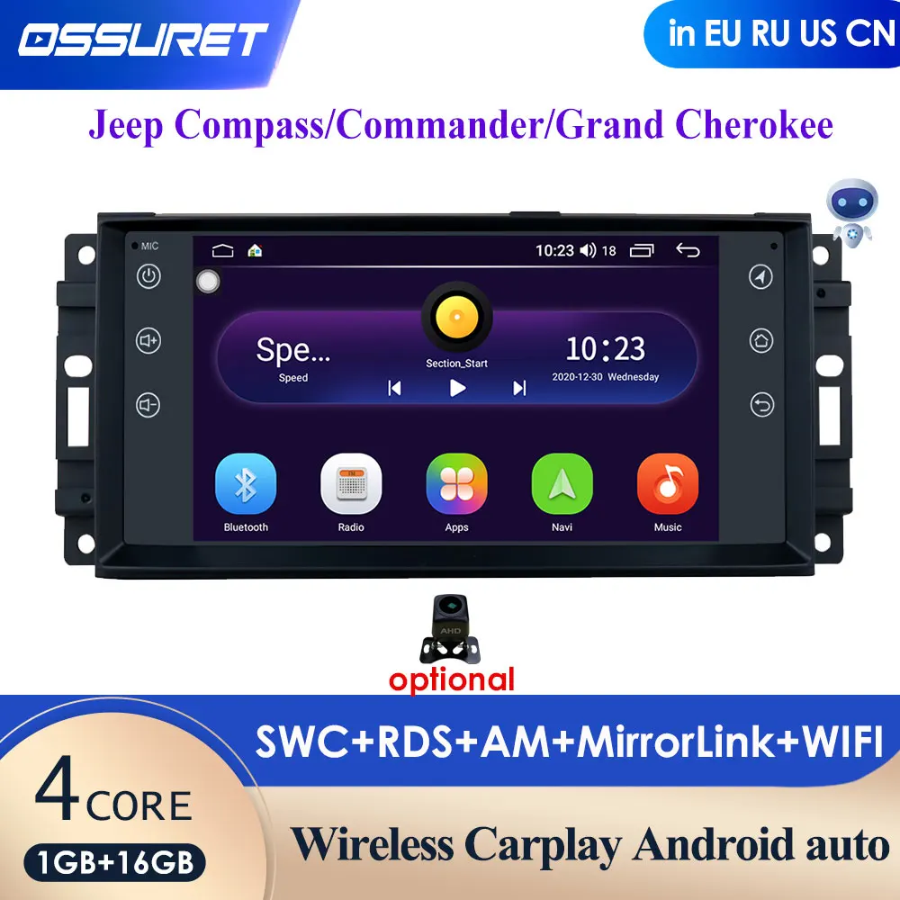 Car Android Radio Stereo Multimedia for Jeep Cherokee Compass Commander Wrangler 300C Dodge