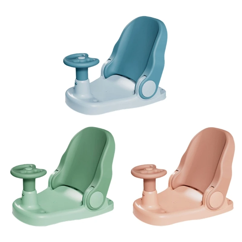 Foldable Baby Bath Seats for 0-3 Kids Adjustable Height Not Slip Base Portable Infant Bathtub Chair Baby Shower Support W3JF