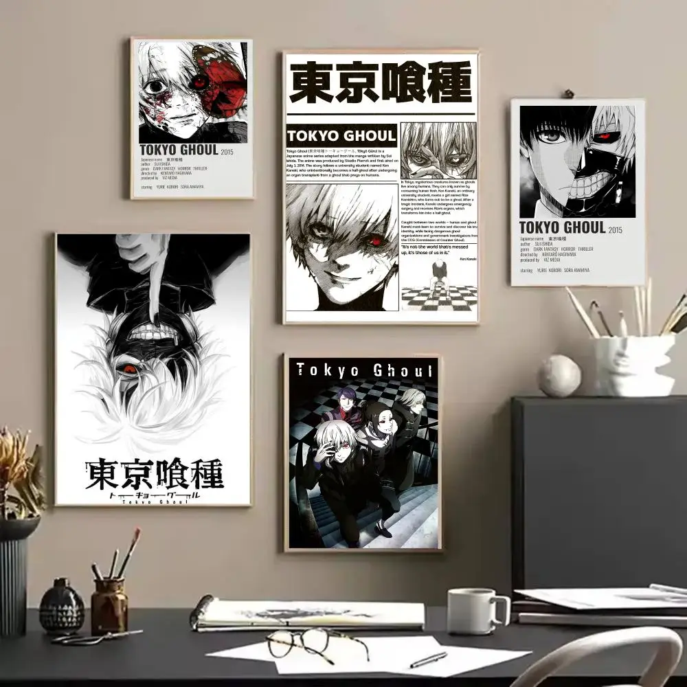 Anime-Inspired Tokyo Ghoul Art Linen Canvas Poster