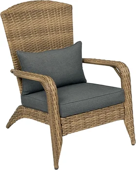 All-Weather Wicker Adirondack Chair with Cushions 1