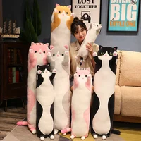 Cute Long Strip Cat Stuffed Body Pillow Cartoon Cat Plush Cushion Kawai Sofa Bedroom Throw Pillow Home Decoration Creative Gifts 1