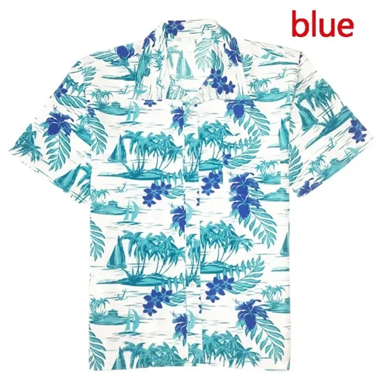 thumbnail image 1 of Camisetas casuales de playa con estampado floral para hombre, camisetas de manga corta ajustadas de verano, camisas hawaianas, camisetas de vacaciones para mujer, camisas de playa, 1 of 5