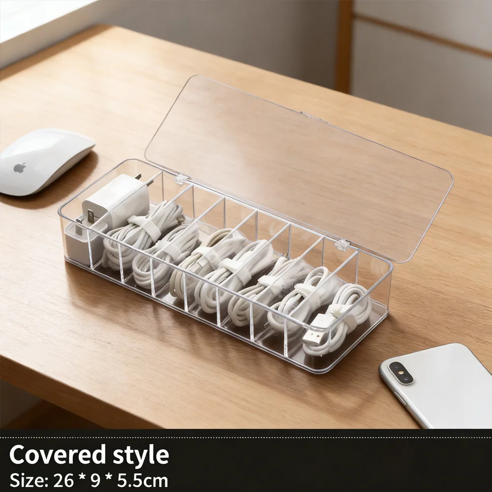 Desktop Cable Organizer and Dustproof Storage Box