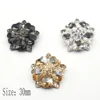 LKERAN 3Pcs/lot 30mm Black Charm Heart Crystal Rhinestones Buttons Metal Shank Sewing For Clothing Diy Accessories Decorative 1