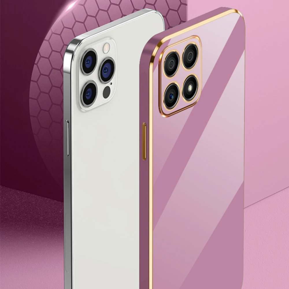 Luxurious Square Plating Shockproof Phone Case - Premium Back Cover