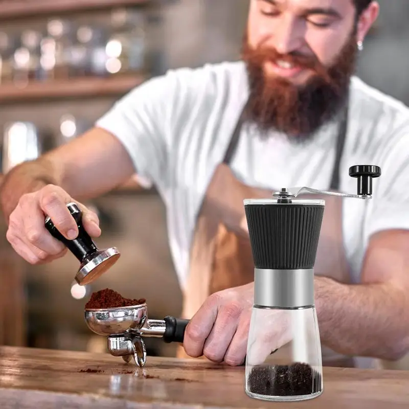 Coffee Mill Grinder Manual Glass Burr Coffee Grinder Hand Coffee Grinder  For Coffee Cold Brew Drip Home - AliExpress