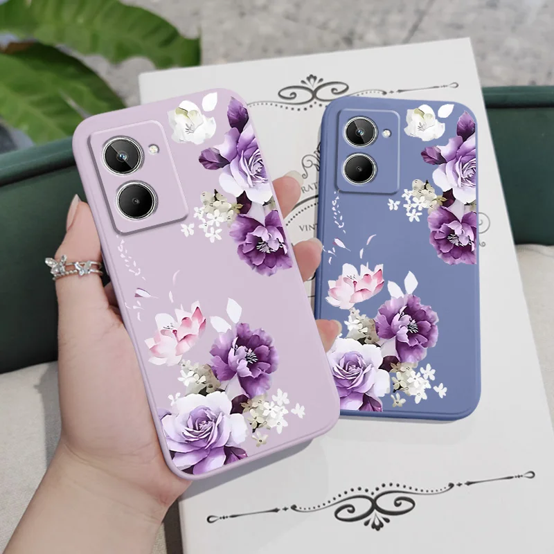 Elegant Peony Liquid Silicone Phone Case Cover