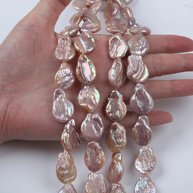 Bague Perle Keishi Rose Plaquée Or - Taille 57 - Élégant Et Naturel