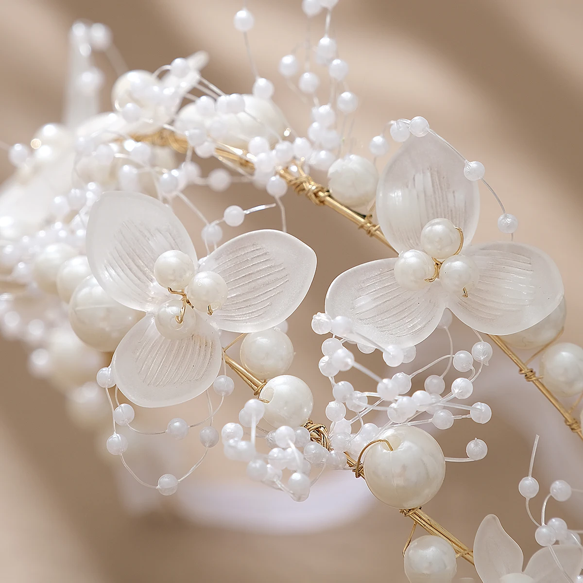 Perle Kranz Stirnband Kranz Braut Girlande Kopf Reifen Braut Haarband Haar Rebe Hochzeit Braut Haar Hochzeits kleid Zubehör – Detail 23