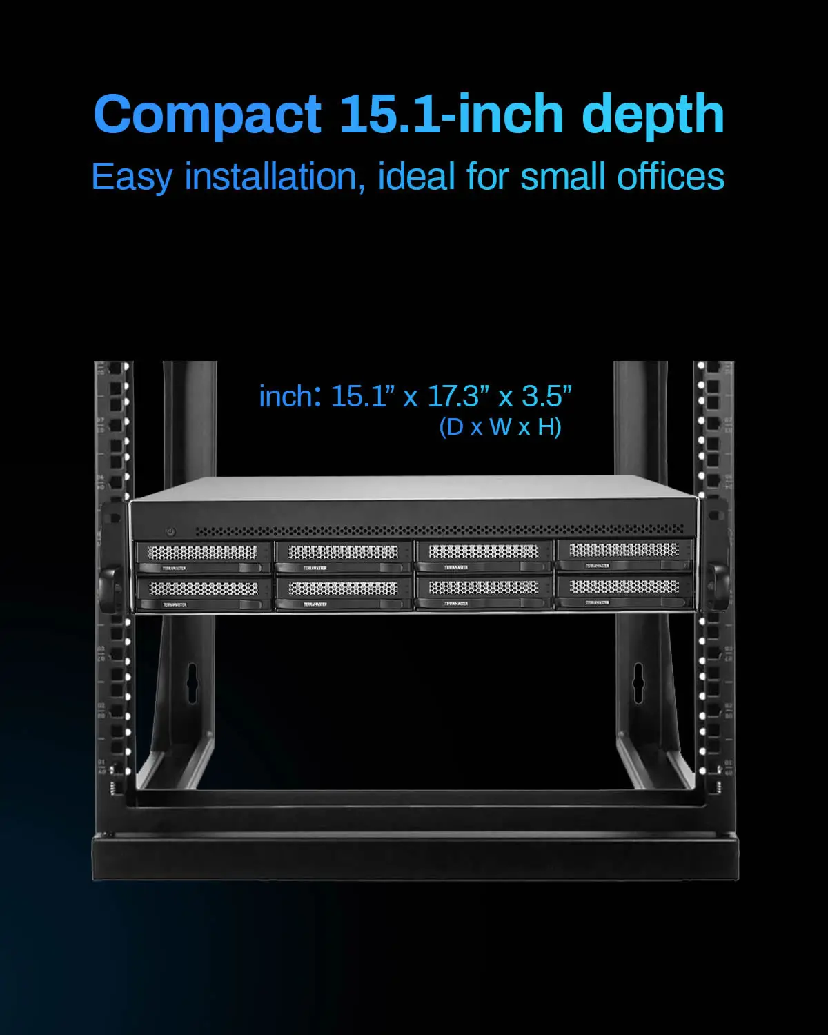 TERRAMASTER U8-500 플러스 NAS 스토리지, 8 베이 코어 i7 1255U, 10 코어 CPU, 16GB DDR5, 네트워크 연결 스토리지 (디스크리스)
