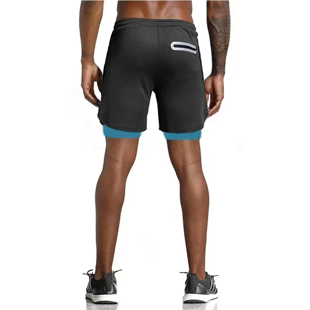 Gyms Fitness Shorts Men Summer Sportswear 2 In 1 Double-deck Compression Shorts Male Sports Tracksuits Track Joggers Short Pants 3