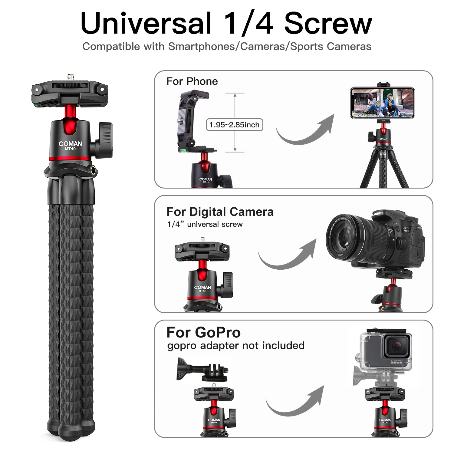 COMAN MT-40 Famall ޴ DSLR ī޶  ﰢ, ݵ , ޴  ﰢ, ̺ Ʈ ̷α