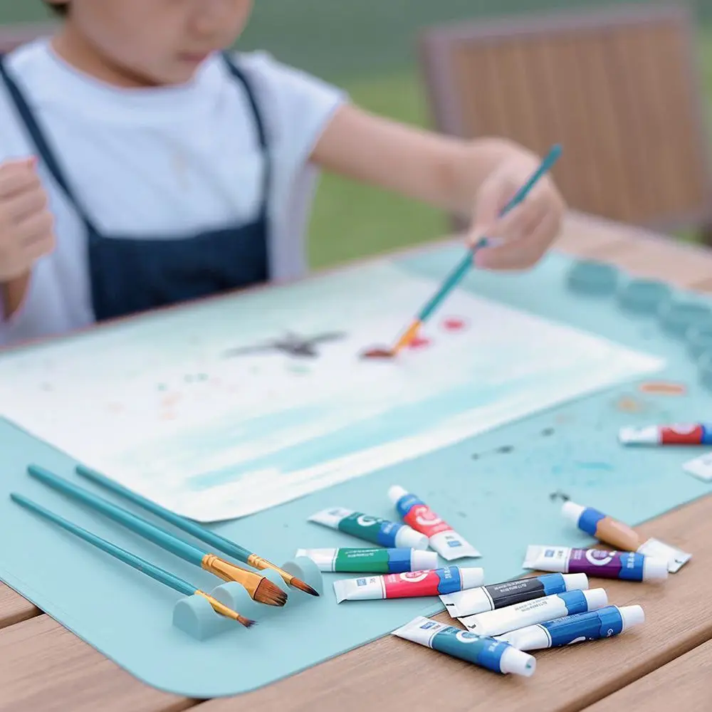 Silicone Painting Mat Pigment Palette Non-Stick Art Craft Mat For Painting Ink Blending Watercoloring Stamping
