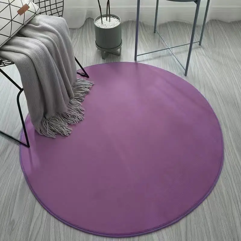 

New Style Round Coral Velvet Carpet Color Water Absorption Sofa Carpet Memory Foam Bedroom Living Room Children Rug Yoga Mat