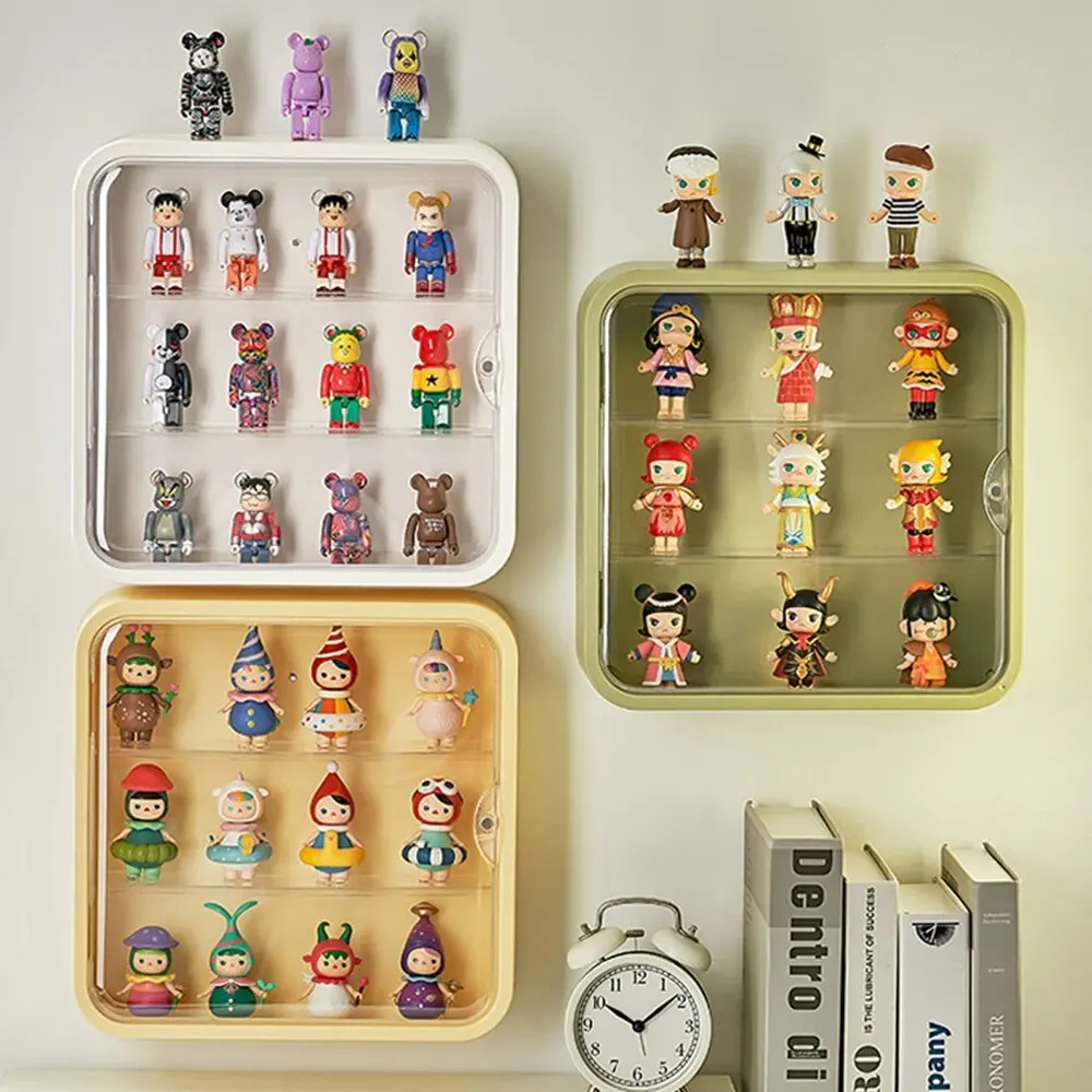 ตู้โชว์ตัวดูดแม่เหล็กชั้นโชว์กล่องเก็บของตุ๊กตาแบบปิดติดผนังกล่องกล่องเก็บของตุ๊กตากันฝุ่น 1