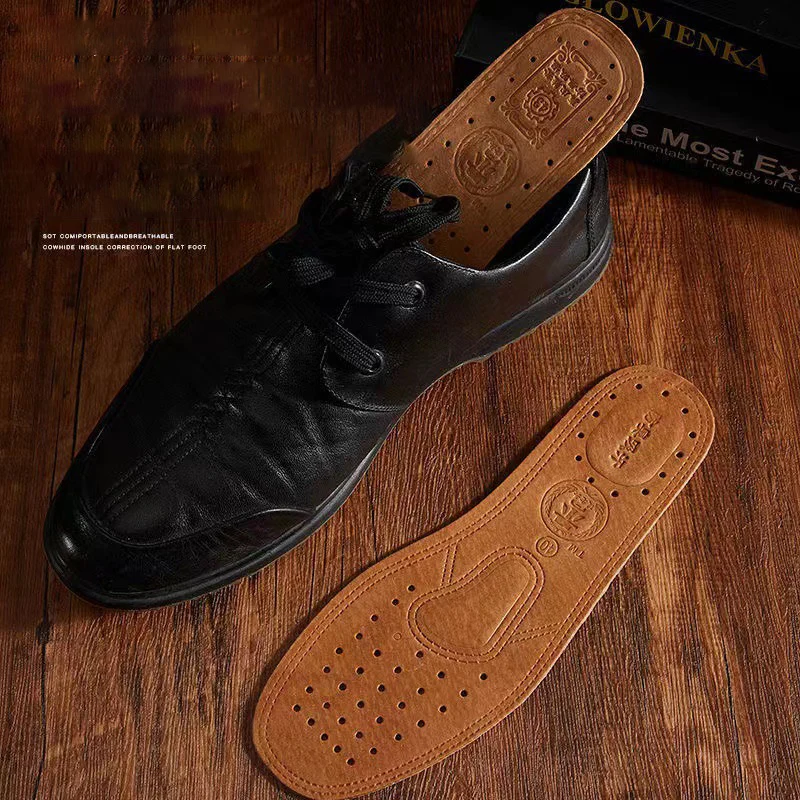 1 Pair Cowhide Insole for Shoes Men Women Comfortable Deodorant Ultra Thin Leather Insoles Flats Replacement Inner Shoe Sole shoe insoles