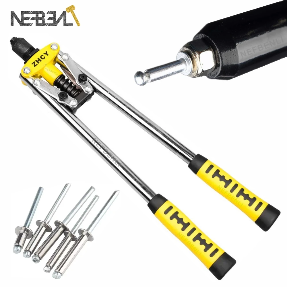 Rivet Gun Household Manual Riveter Double DIY Tool Professional Grade Double-Handle Labor-Saving Pull Blind Rivet Gun