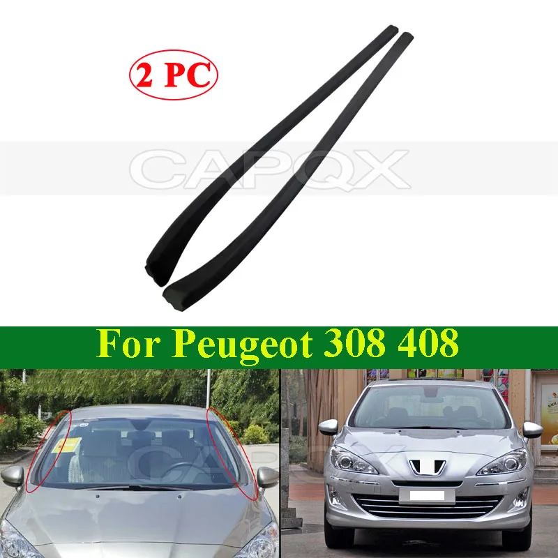 CAPQX Front Windshield Wiper Panel For Peugeot 308 408 Front Windshield Wiper Trim Glass Side Pillar Molding Cover 8120AK 8120AJ