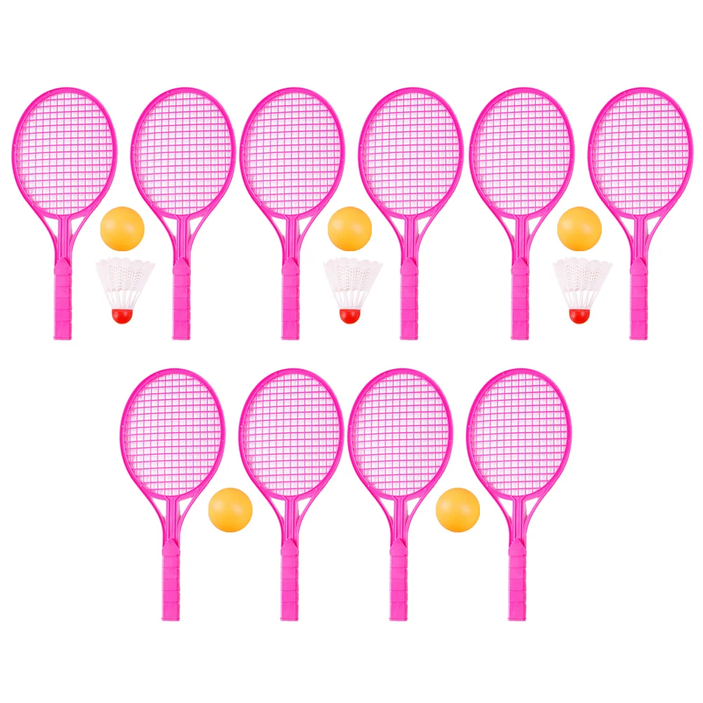 

5 Set Kids Tennis Racket Set Badminton Tennis Rackets Balls Racquet Play Game For Outdoor Beach Lawn Backyard