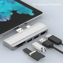 F ilha usb hub 3.0docking station para microsoft surface pro 4/5/6 para usb3.0 porta hdmi compatível sd/tf leitor divisor adaptador