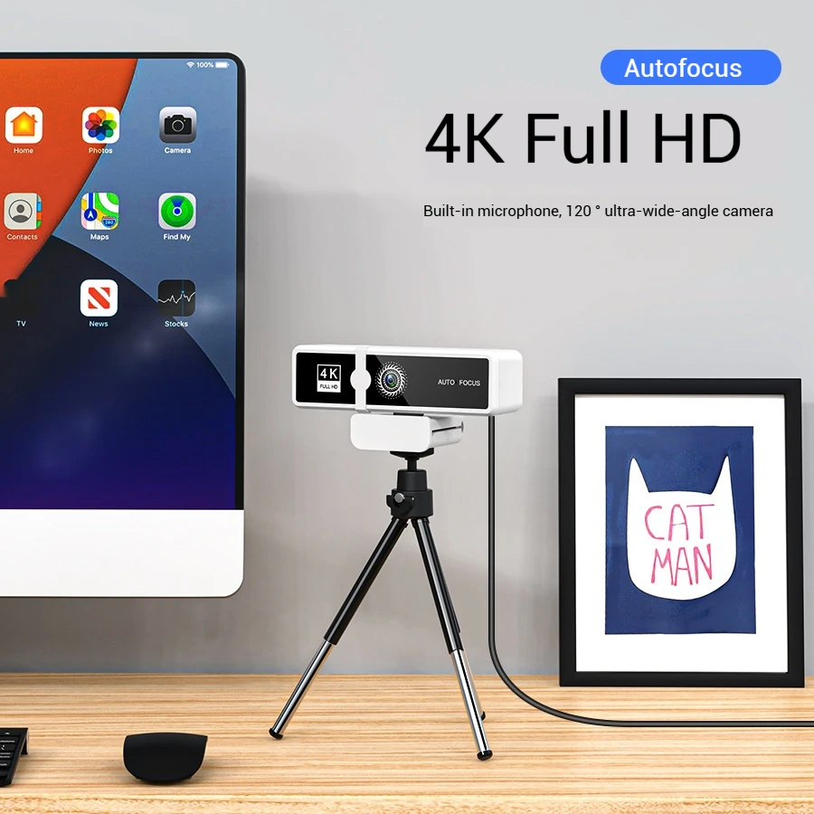 4K Webcam 2K 1080P Full HD Web Camera Auto Focus With Microphone USB Plug Web Cam For PC Computer Laptop Video Mini Camera