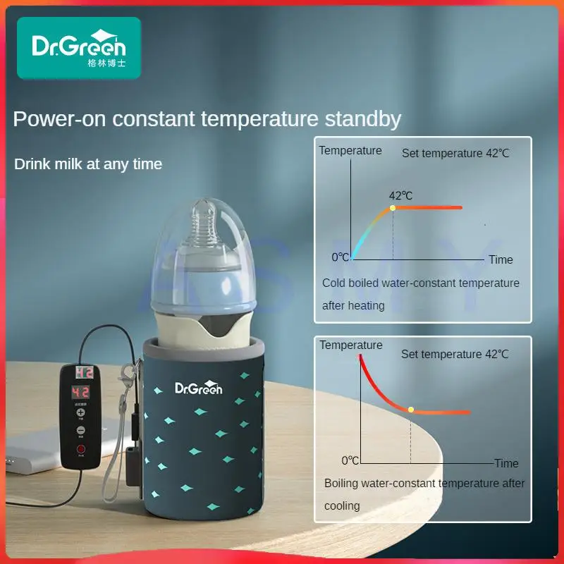 Dr.Green USB Thermostatic Newborn Baby Bottle PPSU/Tritan 150mL-300mL Sealed Isolation Fast Milk Filling Removable/Washable