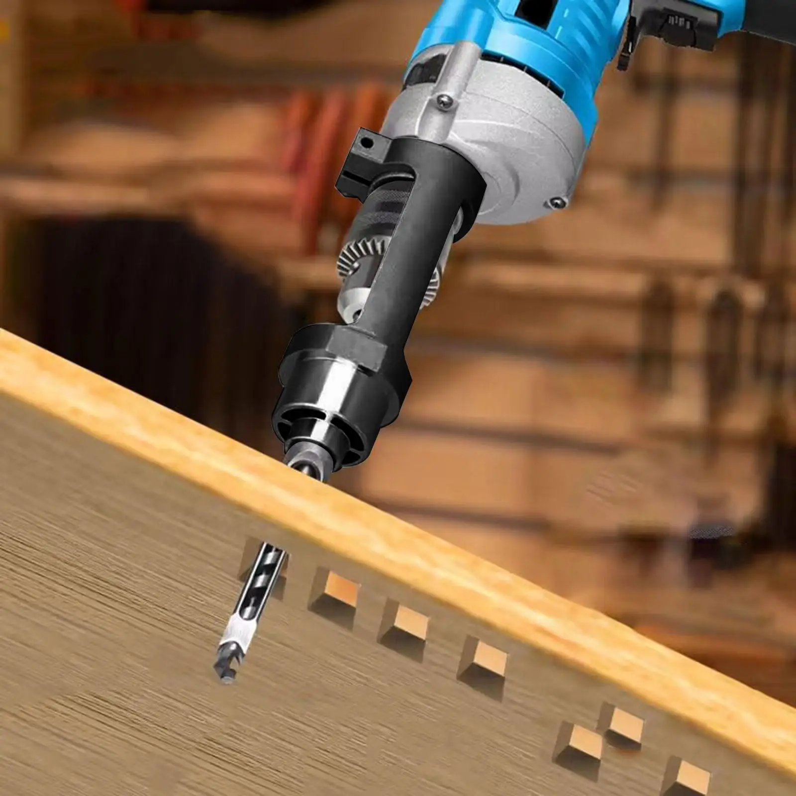 Square Hole Drill Bit Adapter, Aluminium Alloy Sturdy, Easy Install Mortising Attachment, Drill Press, Drill Machines, Hand Press Drill Press