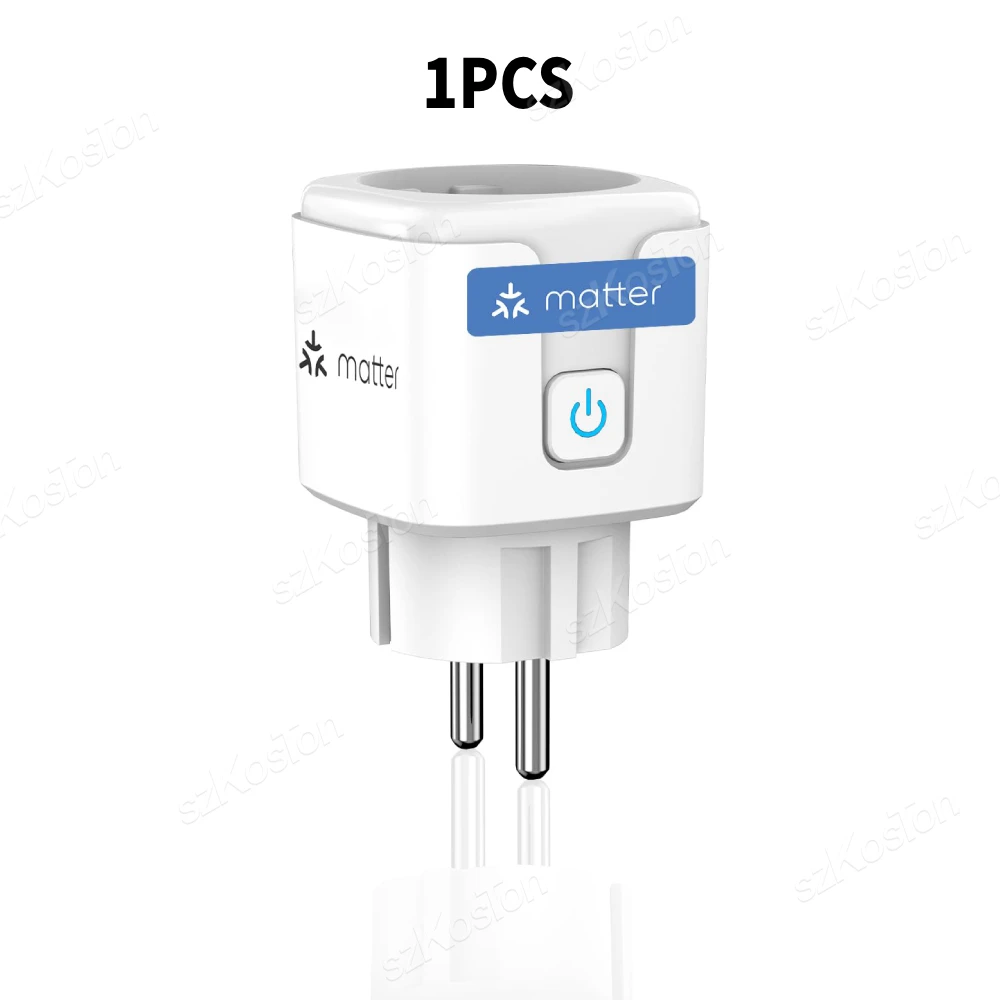 16A Matter EU WiFi Smart Socket Elettrodomestico Mini Smart Plug Adattatore APP Controllo timer Funziona con HomeKit Siri Alexa Google