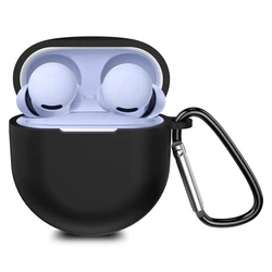 Solid Color Soft Silicone Earphone Case - Ultrathin Shockproof Protective Cover - Pixel Buds 2A (Black)