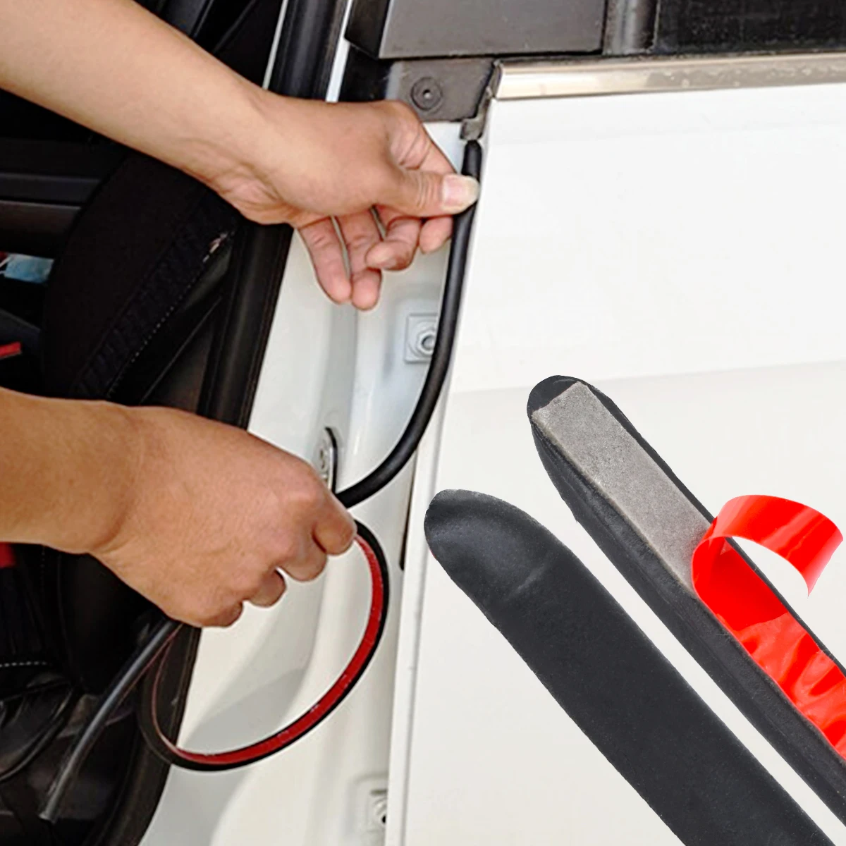 2XCarDoorRubberSealStripFillerAutoWeatherstripBCPillar