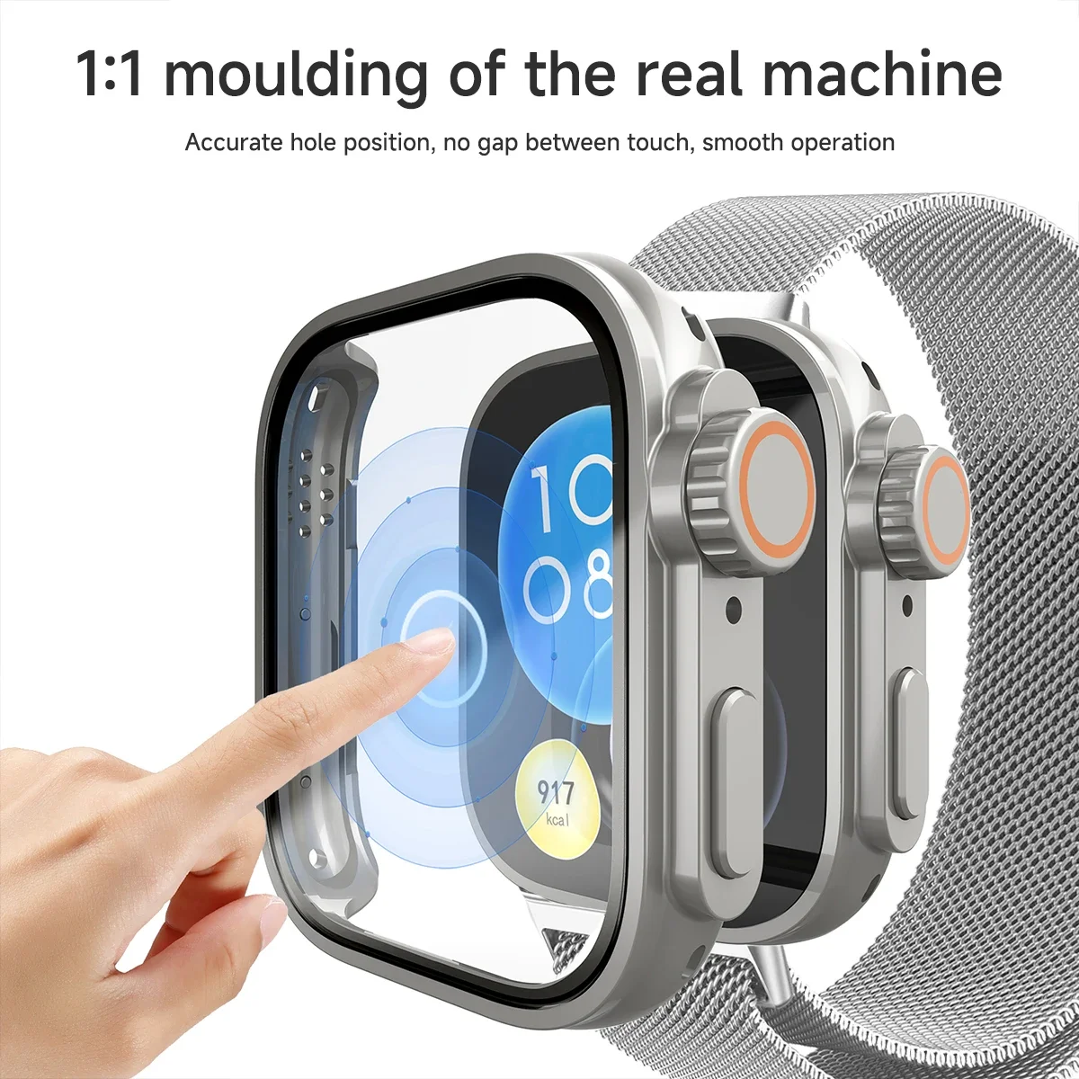 Elegant Milanese Loop Bracelet with Screen Protector
