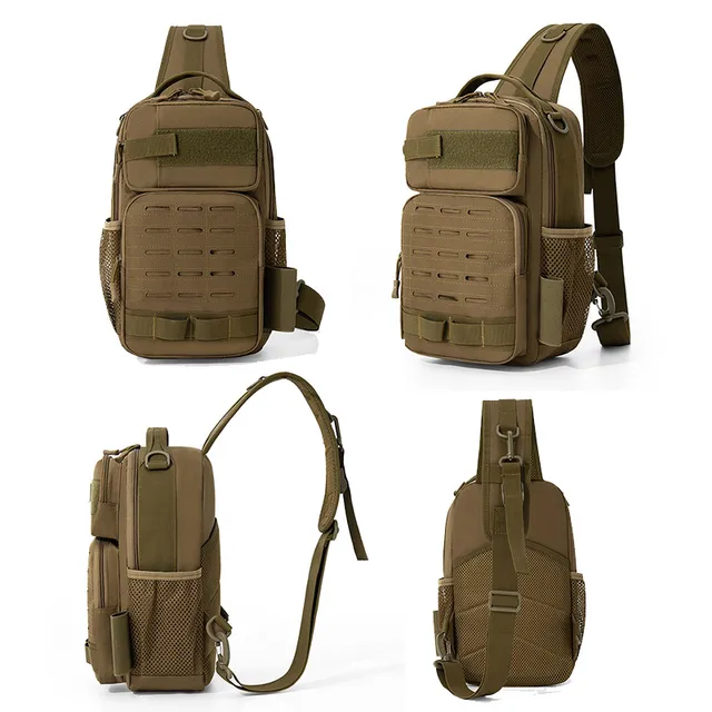 Tactical Climbing Chest Bag Backpack Accessories Lure Outdoor Fishing Camping Hiking Bag with Rod Holder Men Molle Fanny Pack 5