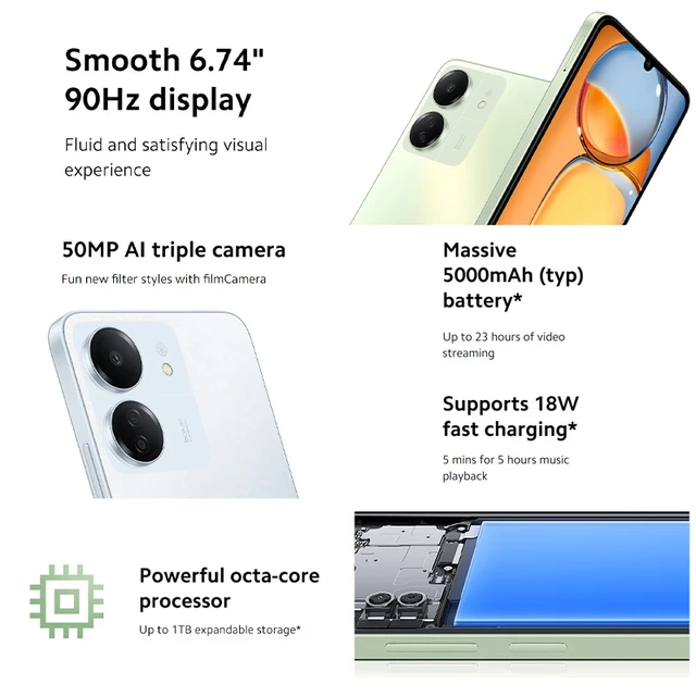 Xiaomi Redmi 13C 6GB 128GB Smartphone MTK Helio G85 Octa Core 6.74 Smooth  Display 50MP AI Triple Camera with NFC Global Version - AliExpress