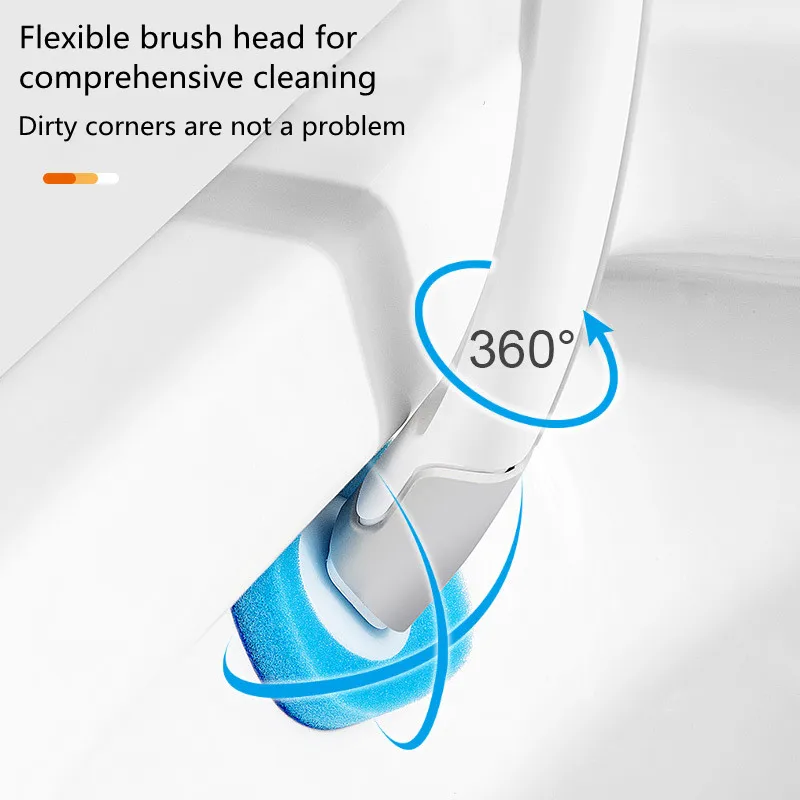 Brosse de toilette à usage unique pour salle de bain, tête de balai,  récureur de poêle sur piédestal, poulet propre, WC à usage unique -  AliExpress