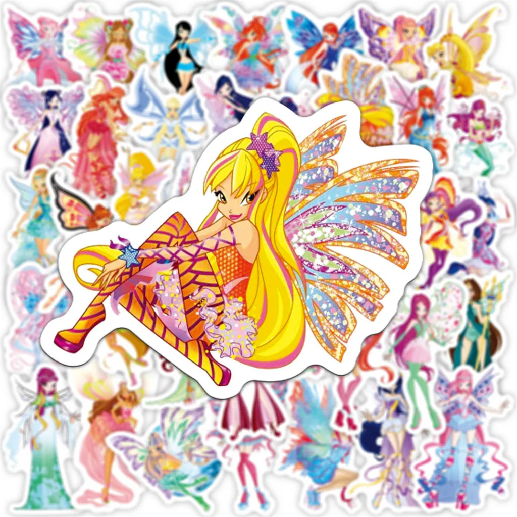 Butterfly Fairy Kids' Cartoon Graffiti Stickers - Waterproof Decor for Skateboards and Suitcases (50-Pack)