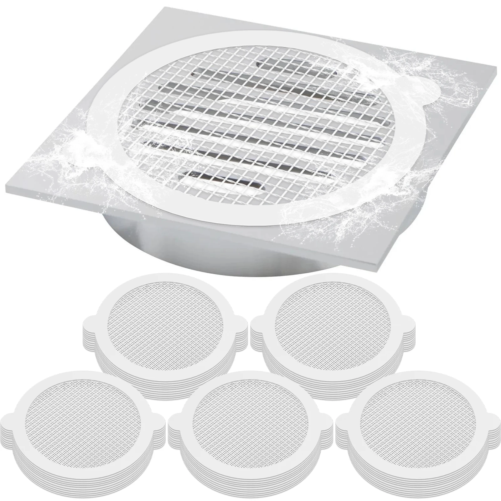 

50Pcs Drain Hair Filter Fine Mesh Tub Drain Protector 11cm Adhesive Sink Hair Stopper Multipurpose Hair Strainer for Kitchen