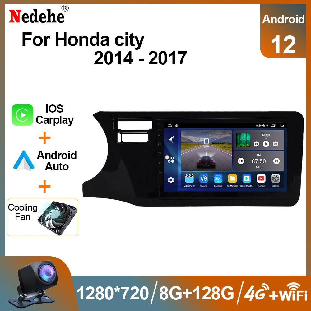 

Car Radio Android 12 Carplay Multimedia Video Player For Honda City 2014 2015 2016 2017 Auto Audio Stereo GPS Navigation DSP DVD