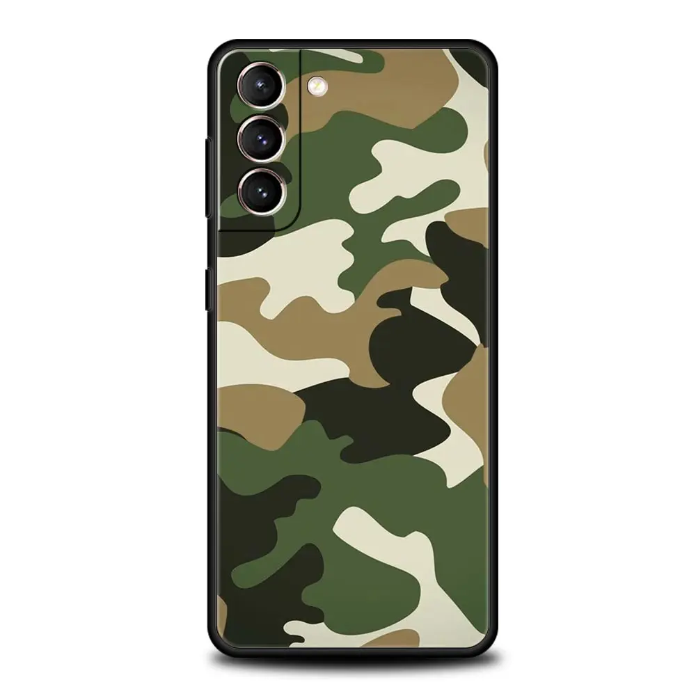 Camouflage Military-Inspired Soft Black Phone Case