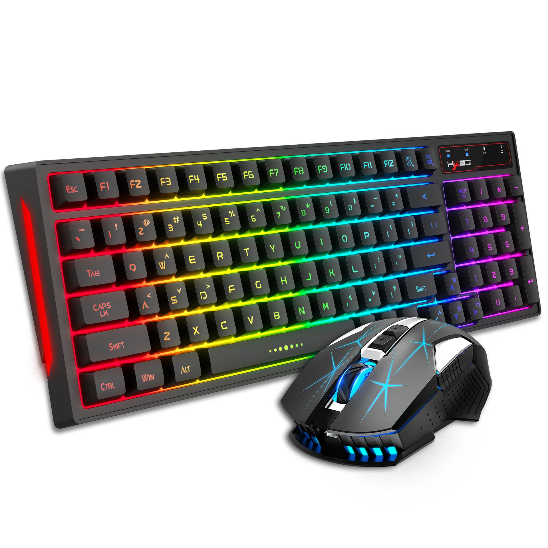 L99 kablosuz 2.4G şarj edilebilir anahtar ve fare seti renkli arkadan  aydınlatmalı oyun RGB klavye - AliExpress